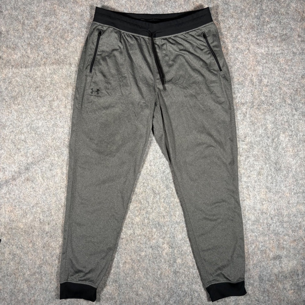 Under Armour Jogger Pants Mens XL Gray‎ ColdGear Training Zip Pockets Loose Fit